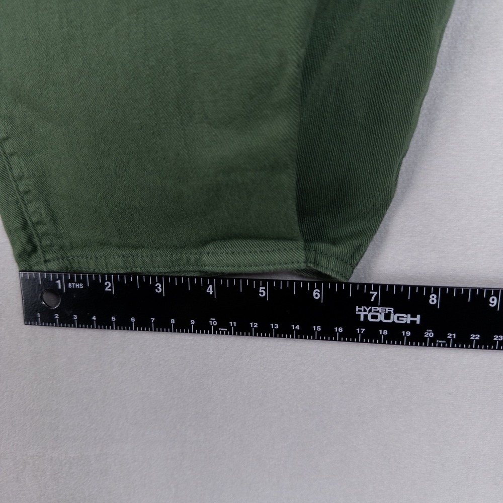 Tibi Brancusi Pant Jeans Womens 30 Green Stretch Barrel Leg Crop High Rise - Picture 10 of 13